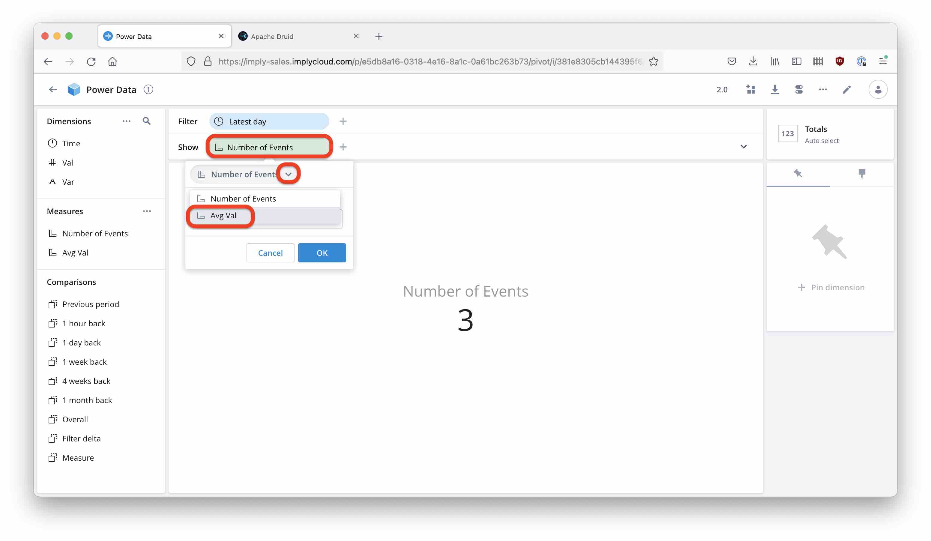 Select Average measure