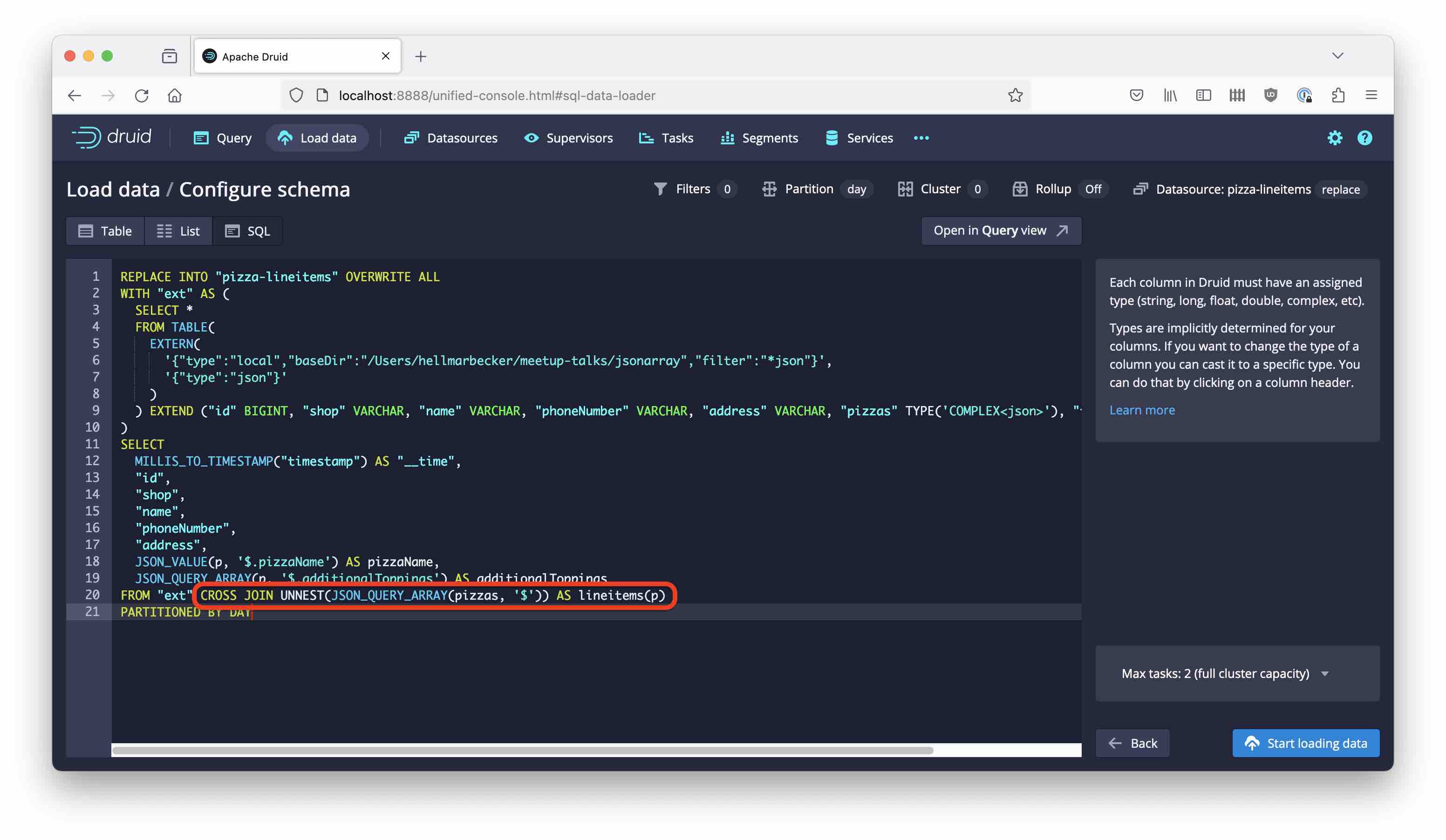 Ingestion using JSON_QUERY_ARRAY